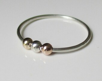 Lilias Fidget Ring, Worry Bead Ring, Spinner Ring, Anxiety Jewelry, Mothers Day Gift