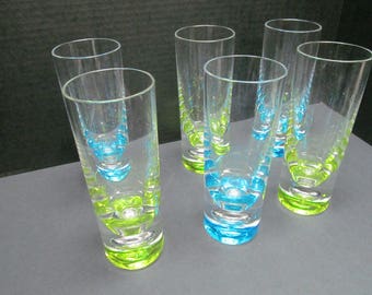 Set Six Lucite Glasses - Mid-Century Modern - Great Vintage Condition. Lemonade or Iced Tea Anyone?
