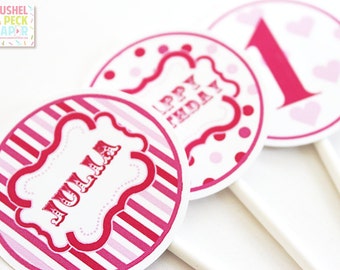 Vintage Carnival Cupcake Toppers