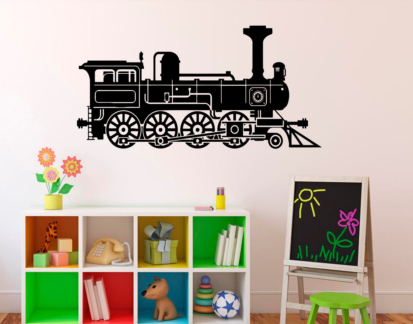 Steam Train Wall Decal Vinyl Sticker Railroad