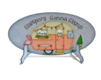 Vintage Style Camper Sign | Hand Painted Glamper Sign