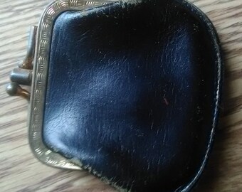 Vintage three pocket leather change purse