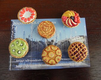 6 miniature fruit tart miniatures
