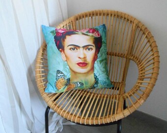 Housse de coussin motif Portrait "Frida Kahlo" No 2