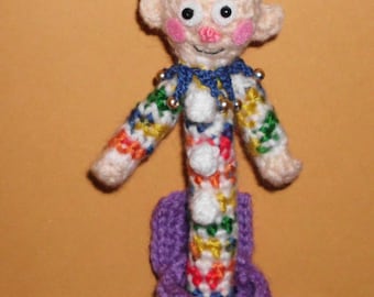 Handmade Crocheted Amigurumi Misfit Charlie in the Box from Rudolph the Red Nosed Reindeer Misfit Toys 6" Tall by The Knitting Gnome.. Cute