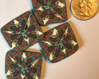 Handmade polymer clay decorative disks