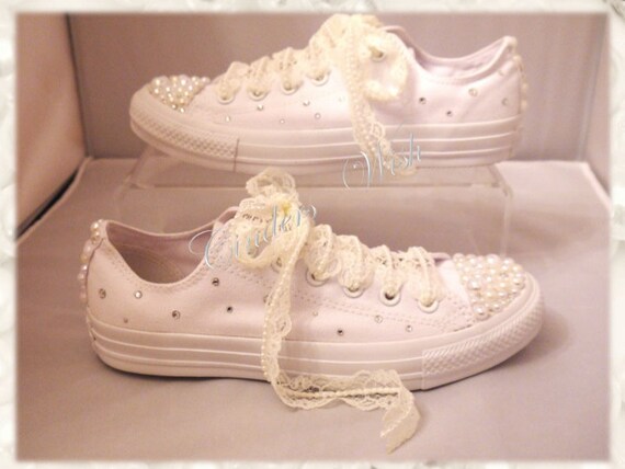 converse di pizzo bianche