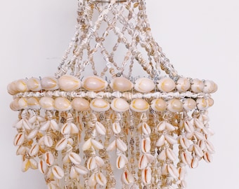 Vintage shell chandelier // bohemian decor // beach house decor