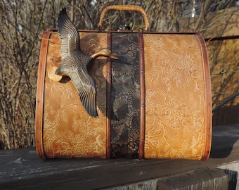 Vintage Purse,Upcycled Purse,Birdwatching Bag,Wooden Purse,Wooden Birdwatching Purse,One of a Kind Purse,Field Glasses,Purses and bags