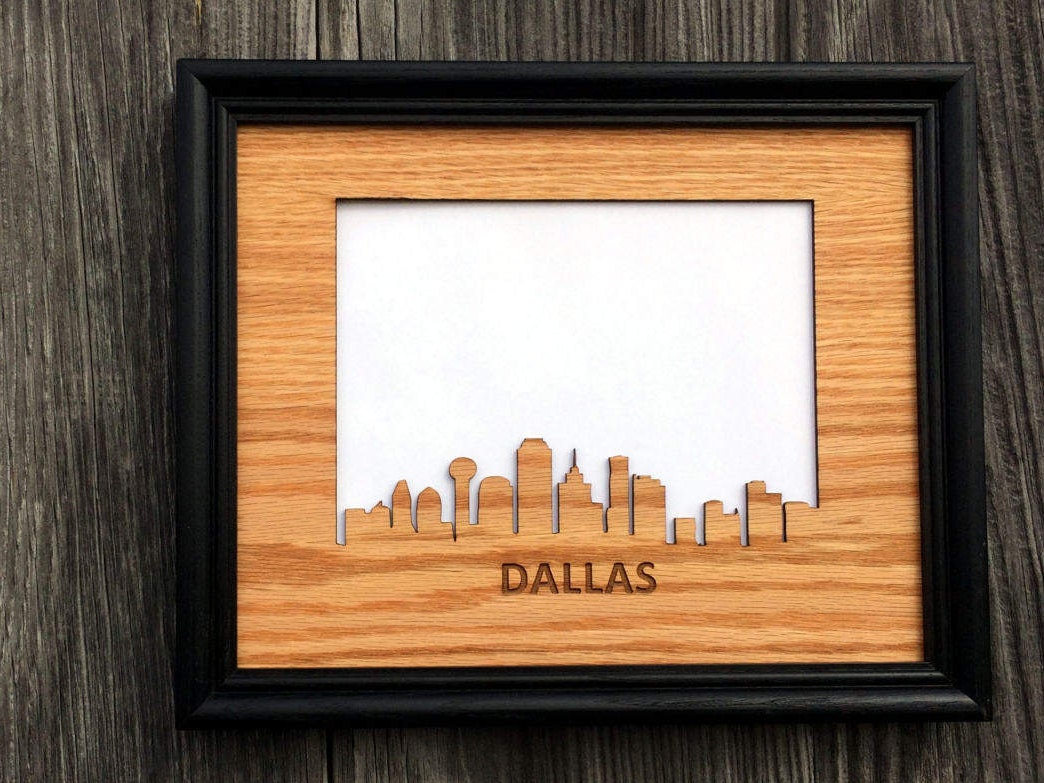 8x10 Dallas Picture Frame Dallas Skyline Decor Gift for