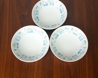 Set of 3 Blue Heaven Fruit Bowls