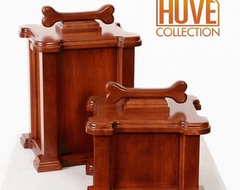 Wood pet urn bone model
