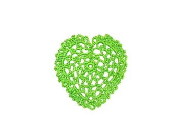 Crochet heart applique, scrapbooking,wedding decorations,