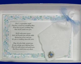 Something Blue Wedding Handkerchief & Angel Pin Gift Set, Something Blue Gift, Something Blue Ideas, Shower Gift, Bridal Shower, Bride