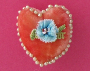 Heart Brooch, Heart Pin, Brooch, Felted Pin, Romantic Heart Pin