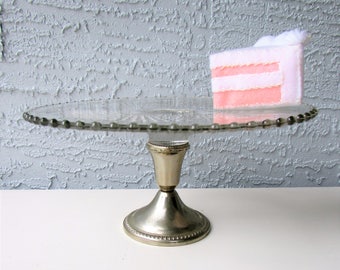 Vintage Cake Stand Medium Size Pressed Glass Design Glass Vintage Cake Stand Medium Size Pressed Glass Design Glass