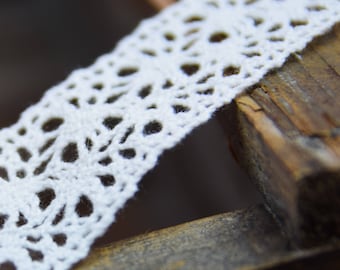 Cotton Lace Insertion 1" wide and White