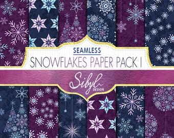 60% OFF SALE, Watercolor Snowflakes Pattern I, SNOWFLAKES Digital Paper, Snowflakes Seamless Patterns, Christmas Paper, Winter Scrapbooking