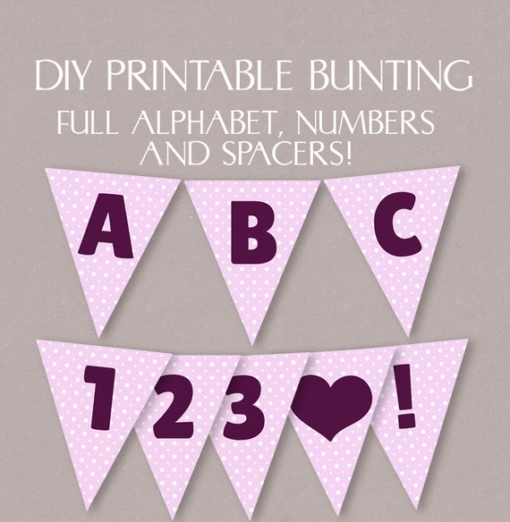 diy pink bunting printable full alphabet happy birthday