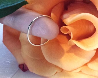 Super Thin Platinum Wedding spacer band ring ultra skinny narrow petite 18kt 14kt Solid Rose yellow white Gold ~ 1mm low profile palladium