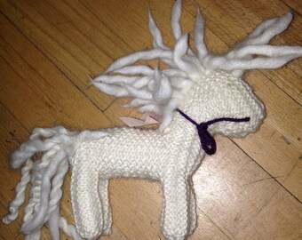 Hand Knit wool waldorf horse
