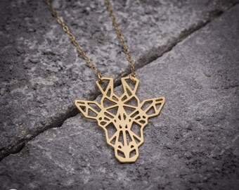 Giraffe necklace geometric necklace unique jewelry Animal Necklace minimalist jewelry Nature Jewelry minimalist necklace boho necklace
