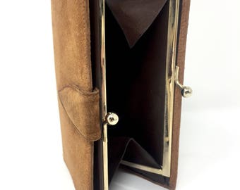 Vintage leather wallet suede/suede. Never used/Deadstock