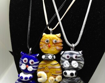 Lampwork Cat Pendants