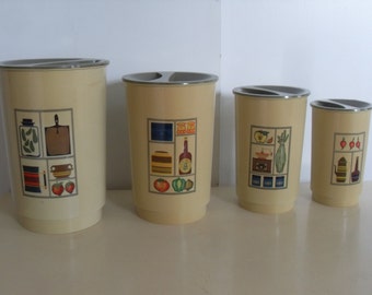 Vintage Canister Set with Mid Century Design