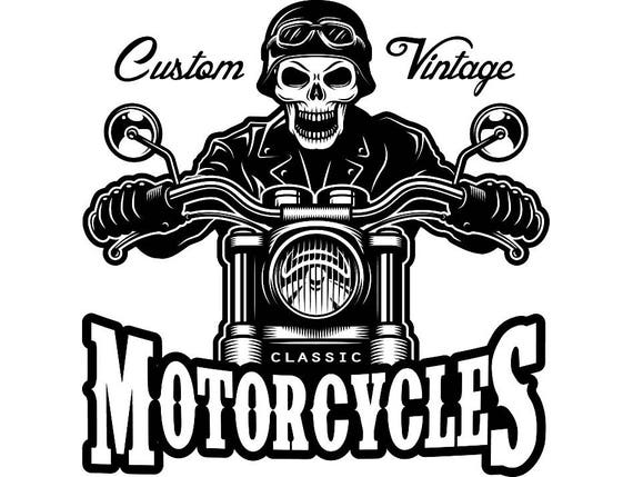 Mechanic Logo 32 Skull Handle Bars Engine Auto Car Part Biker