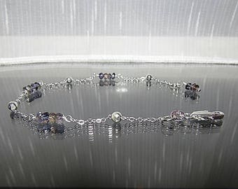 Iolite bracelet Faceted Iolite bracelet Silver bracelet Silver Plated bracelet Gemstone bracelet Handmade bracelet