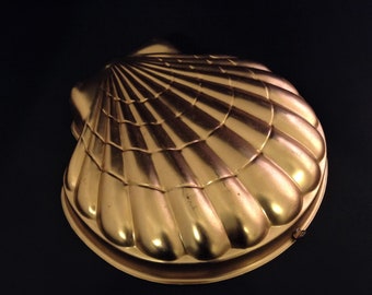Shell Copper Mold - Copper Sea Shell Jello Mold - Vintage Copper Plated Tin Jello Mold - Retro Kitchen Copper Mold