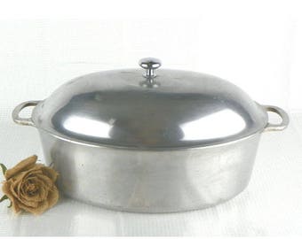 50s Household Institute Aluminum Roaster 15 Inch Roasting Pan