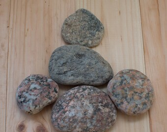 5 Pieces 1.5" - 3" Baltic Sea Stones Baltic Sea Pebbles Natural Sea Stones Beach Rocks #4
