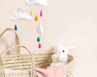 Rainbow, baby mobile, cloud mobile.Nursery decor, Gender neutral nursery inspiration-montessori mobile.cot mobile.baby mobile.rainbow
