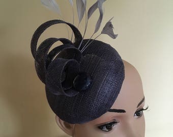 Pewter Grey Pillbox Hat,Grey Pillbox Hat,Pillbox Hat,Dark Grey Hat,Grey Pillbox,Small Hat,Fascinator,Dark Grey Pillbox,Grey Hat.