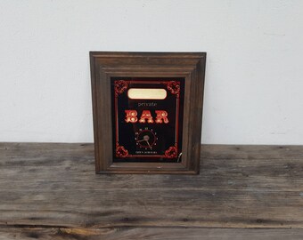 Vintage Bar Sign - Clock : Man Cave - Pub - Tavern