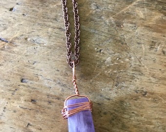 Amethyst & Copper pendant