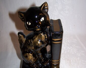Black Cat Bookend/ Pencil holder