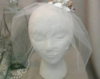 Beach Wedding Seashell Blusher Veil
