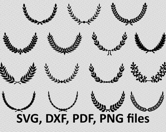 Leaf Wreath SVG, Laurel Wreaths Clipart Digital Download, Leaf Circle Monogram Frame, Clipart Cutting Files for Cricut Explore, Silhouette