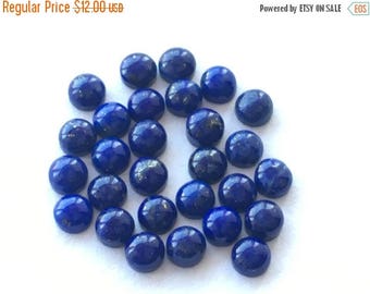 Exclusive Quality Natural Lapis Lazuli Round Smooth Polished Cabuchons 3 mm , 10 pcs
