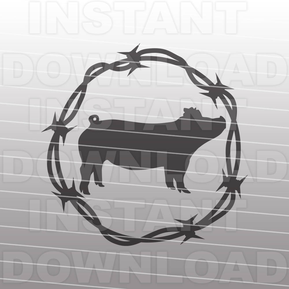 Download Barbed Wire Show Pig SVG File,Livestock SVG File,Farm ...