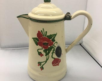 Painted Enamelware Coffee Pot