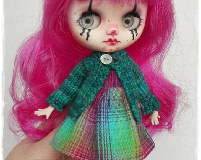 LIA Gothic clown Middie Blythe custom doll by Antique Shop Dolls