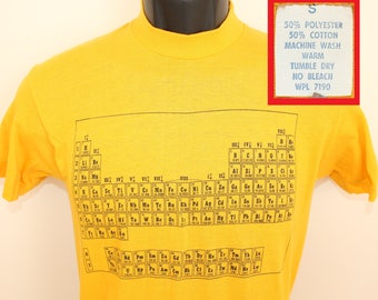 periodic table of elements vintage t shirt xss yellow 80s soft thin stretchy - Periodic Table Of Elements Vintage periodic table of elements vintage t shirt xss yellow 80s soft thin stretchy - Periodic Table Of Elements Vintage