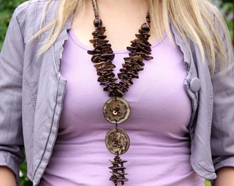 bohemian jewelry ethnic jewelry ethnic necklace african jewelry Wooden jewelry Wooden necklace Wood jewelry Wood Bead necklace tribal jewelr