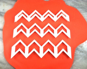 Chevron Fondant Cookie Cutters - 3 Different Sizes - Ultra Fast Shipping!