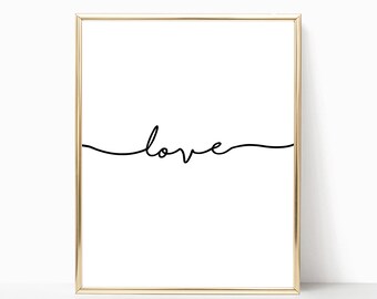 Love Script Printable Wall Art Printable Love Print Love Wall
