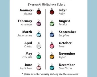 Add a Birthstone Charm - Swarovski Channel Drop 6mm